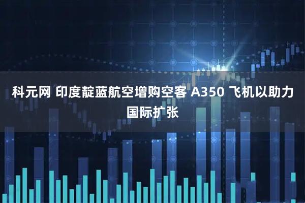 科元网 印度靛蓝航空增购空客 A350 飞机以助力国际扩张