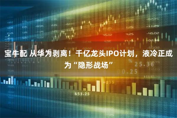 宝牛配 从华为剥离!千亿龙头IPO计划,液冷正成为“隐形战场”